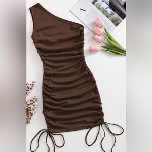 One shoulder ruched Dress